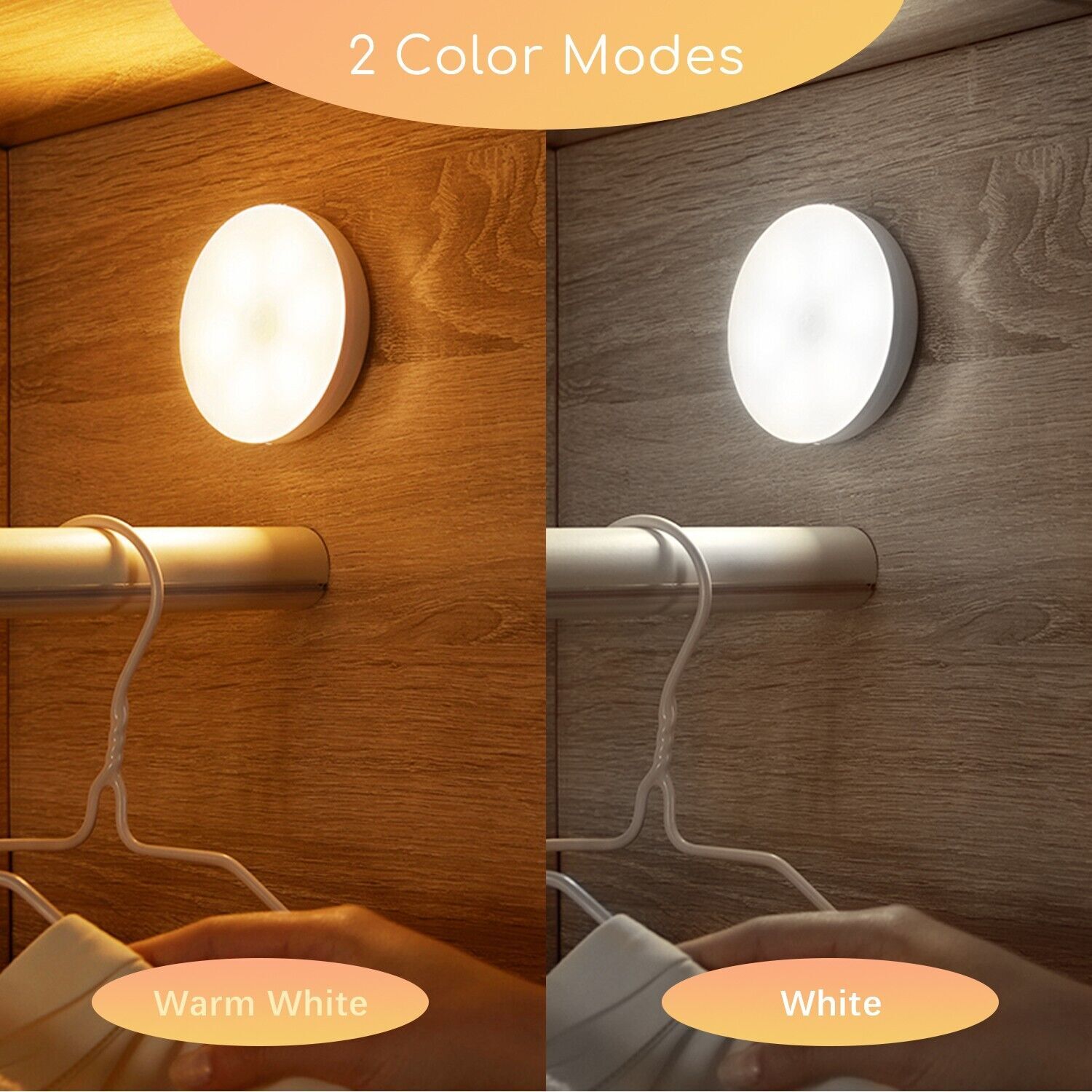 3PCS LED Motion Sensor Under Cabinet Closet Light USB Rechargeable Kitchen Lamp