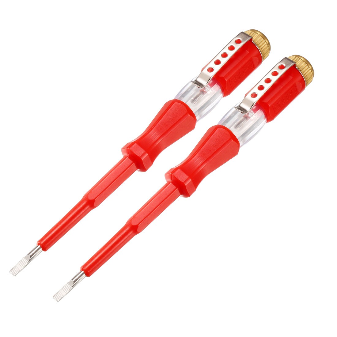 Voltage Test Screwdriver AC100-500V Slot Neon Tube Tester Electroprobe Red 2pcs