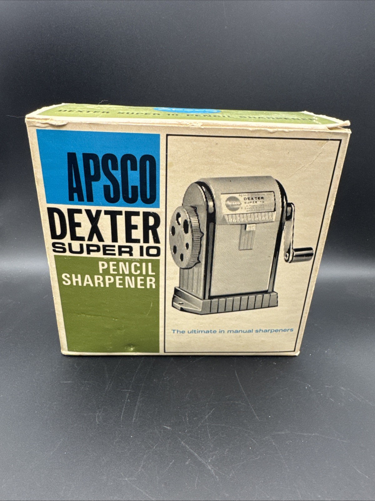 Vintage APSCO DEXTER SUPER 10 Wall or Desk Mount 6 Hole Pencil Sharpener - New!!