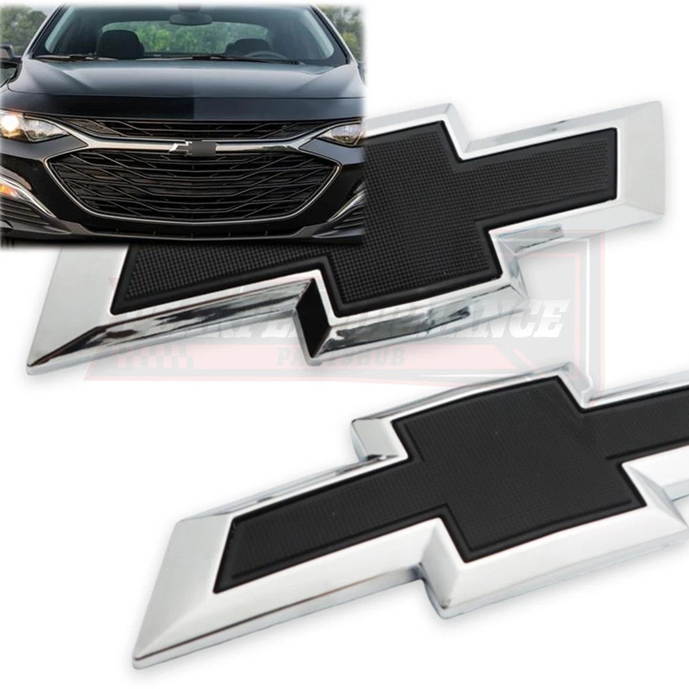 Front Grille Rear Black Bowtie Emblem For Malibu 2016-2018 Bumper Liftgate Badge