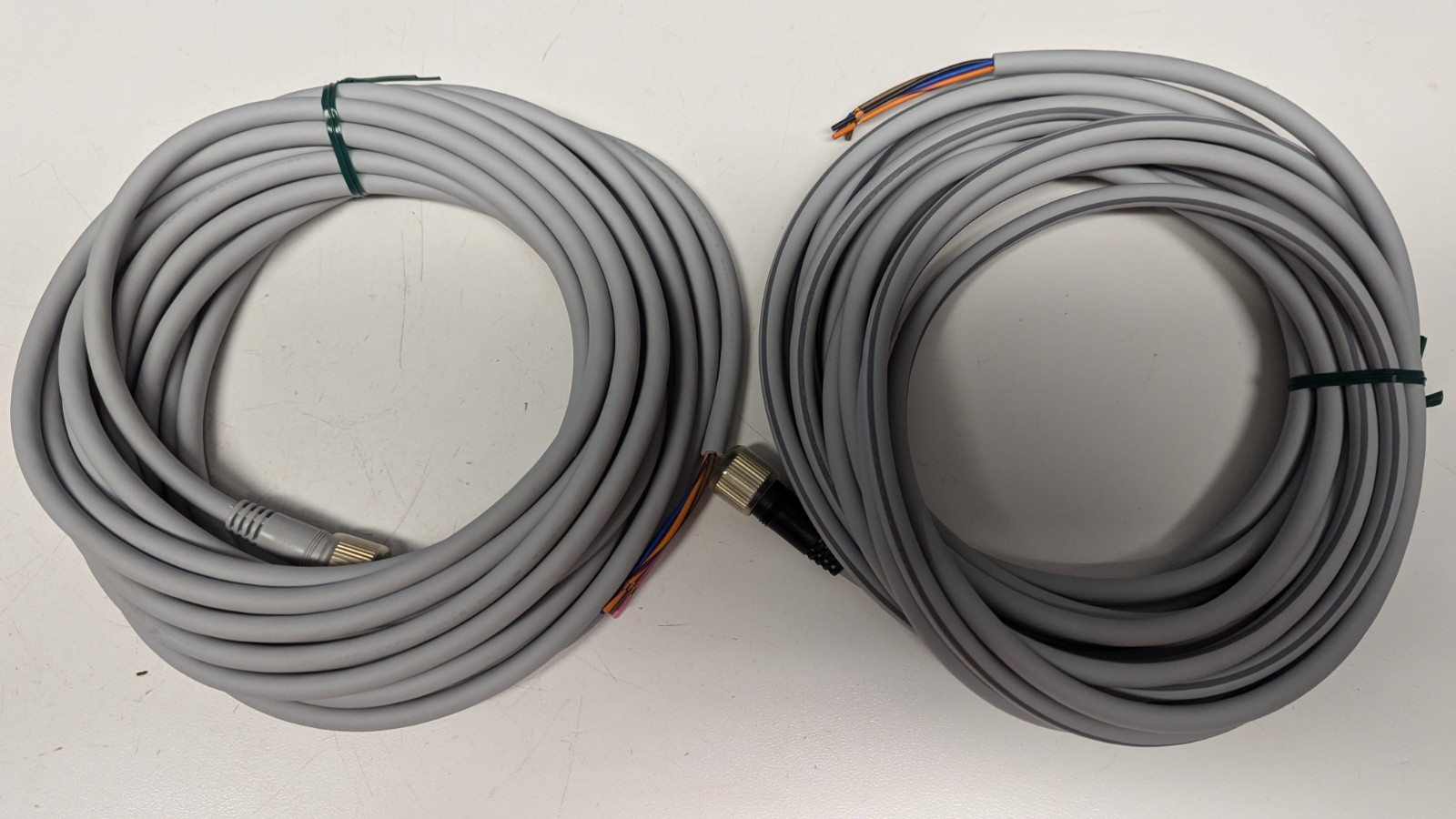 Lot of (2) New Nais UZK842 Area Light Curtain Sensor Cordsets, 7 Meter, 4-Pin