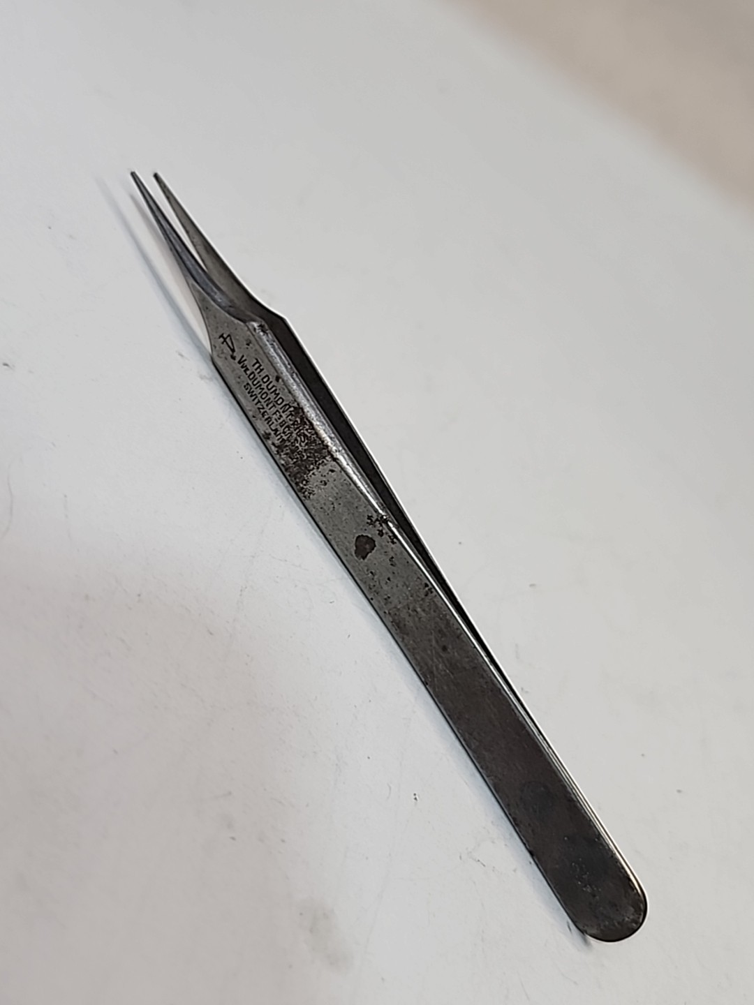Dumont & Fils Watchmakers Tweezers #4 Swiss Blunt Tips Needs Dressing