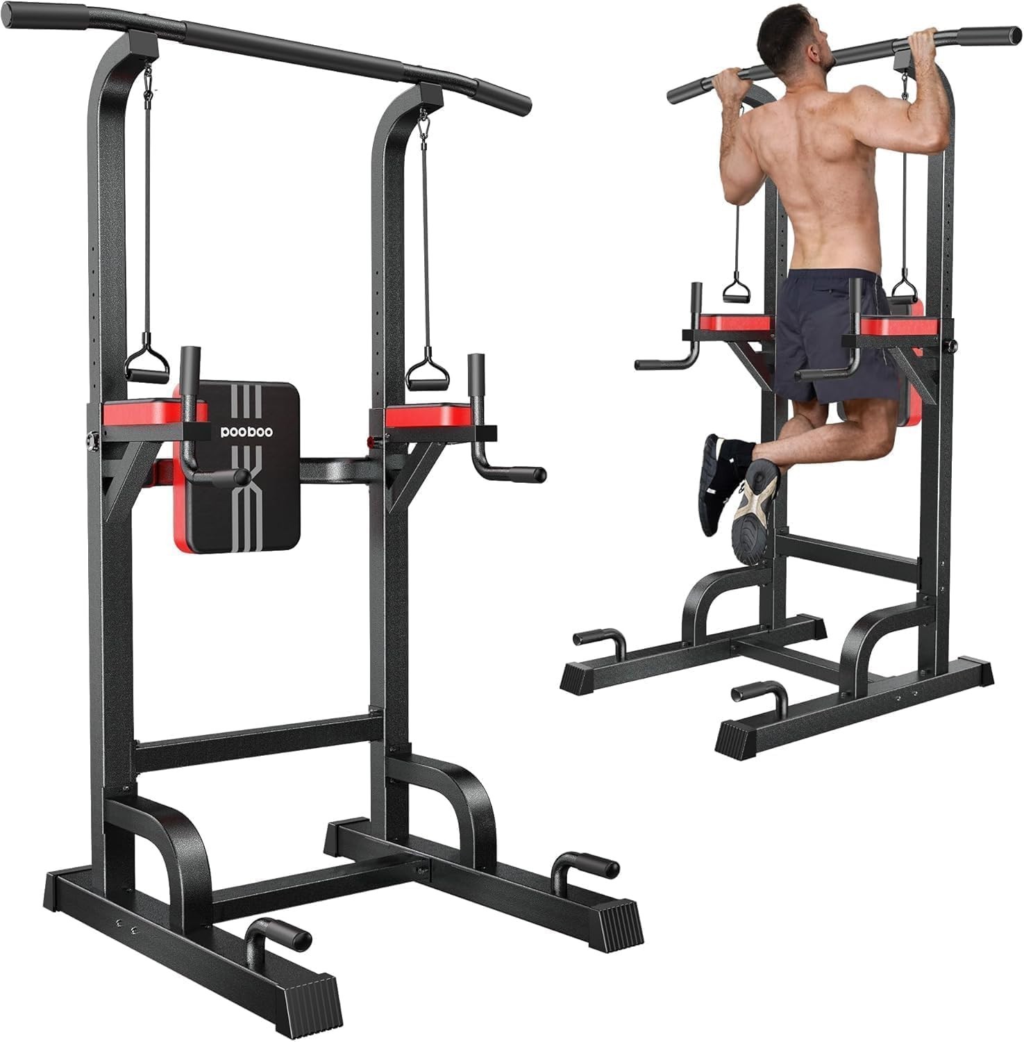 Power Tower Dip Station Pull Up Bar for Fitness Home Workout Fitness Strength