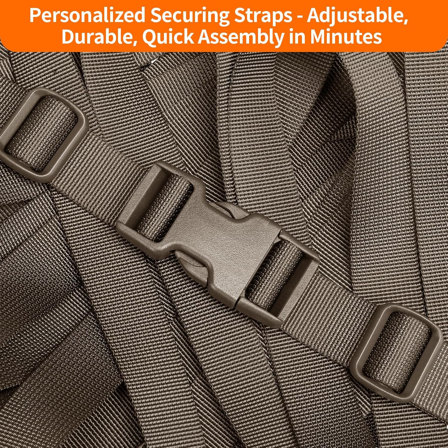 Buckle and Strap Set, 10 Yards Polyester Webbing Strap with 6 Dual Adjustable Si
