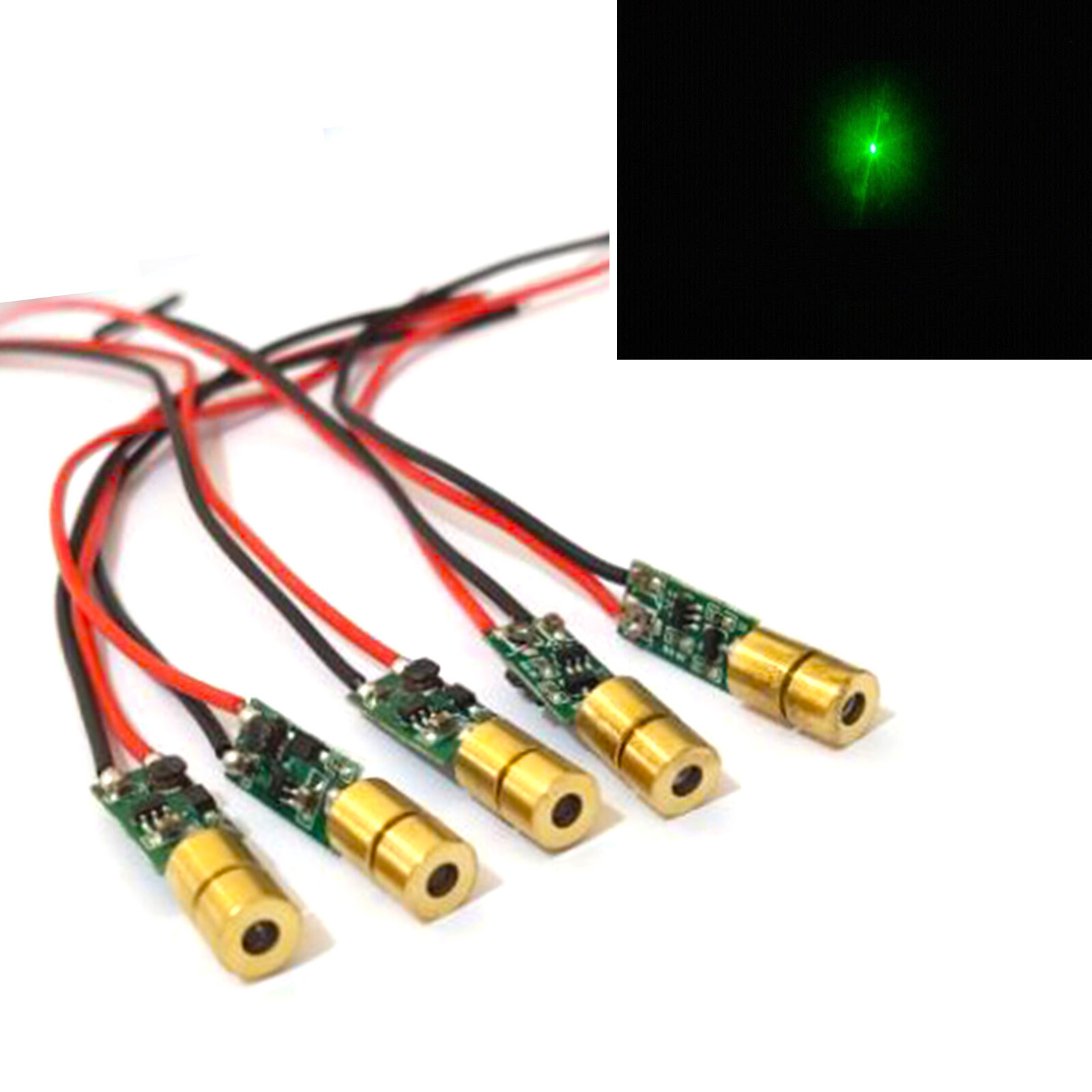 5pcs 515nm 520nm 5mw 3.5V green dot mini Laser diode module 7mm x 11.5mm