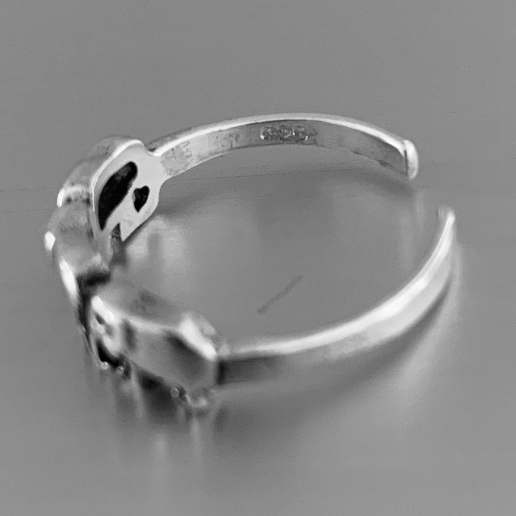 Sterling Silver Marching Elephants Toe Ring, Silver Rings, Animal Ring, Elephant