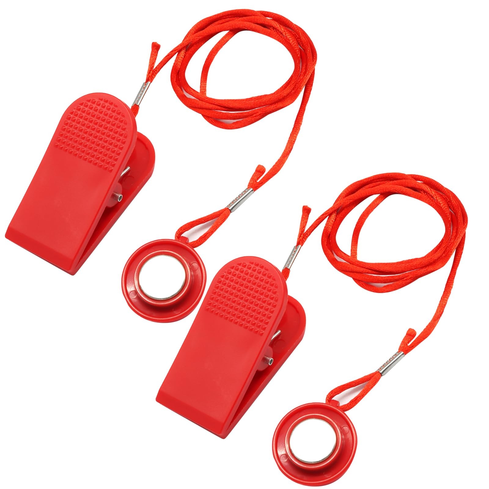 2 Pcs Treadmill Safety Key Red 27mm Magnetic Clip for Running