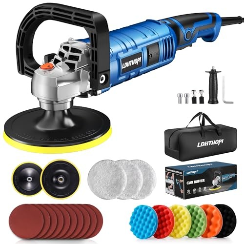 Buffer Polisher Kit for Car - 6/7 Inch Rotary 1600w Polisher Buffer Waxer,7