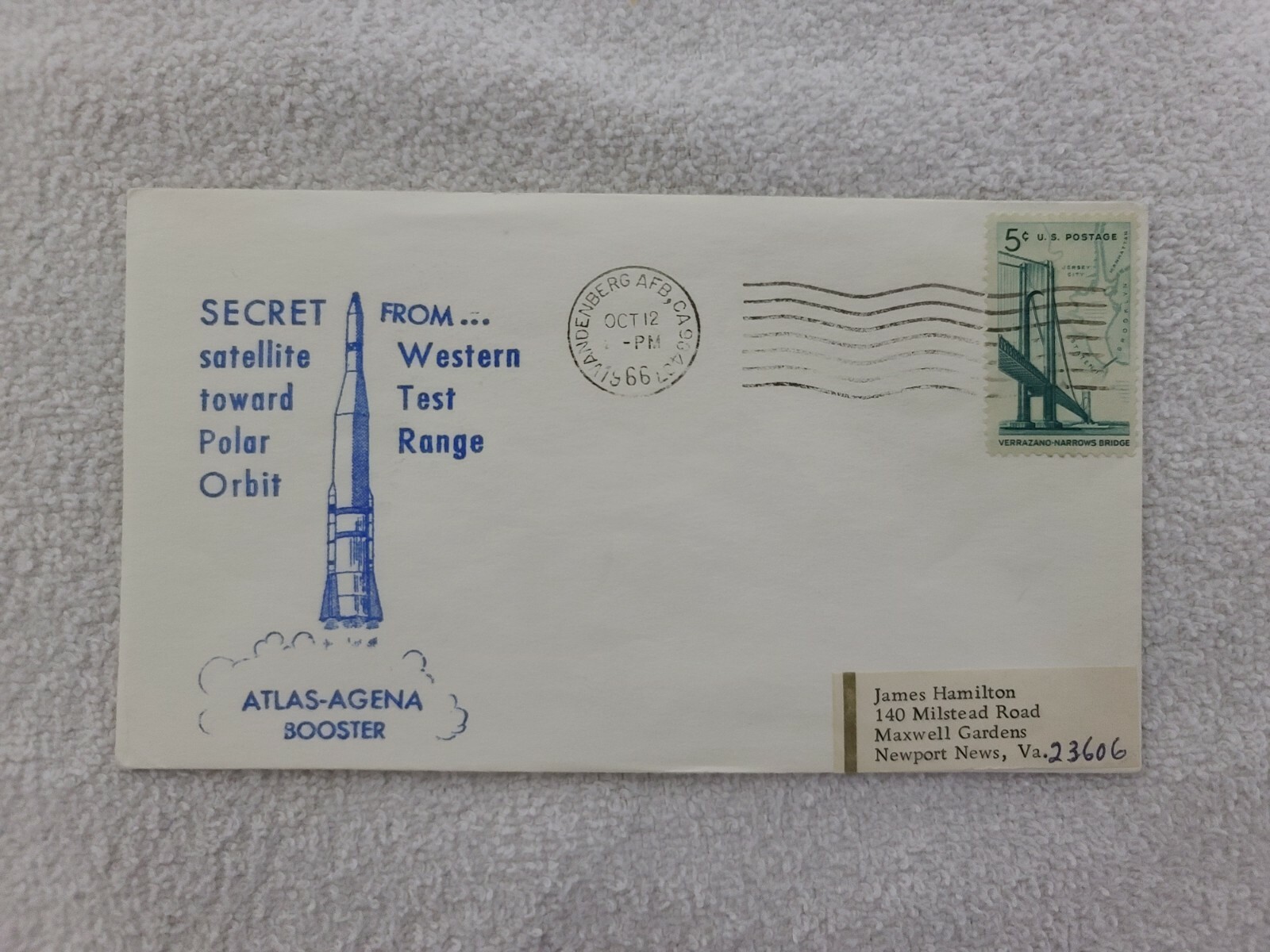 SECRET SATELLITE toward Polar Orbit KH-7 33 (Gambit-1 4033) 10/12/66 Space Cover