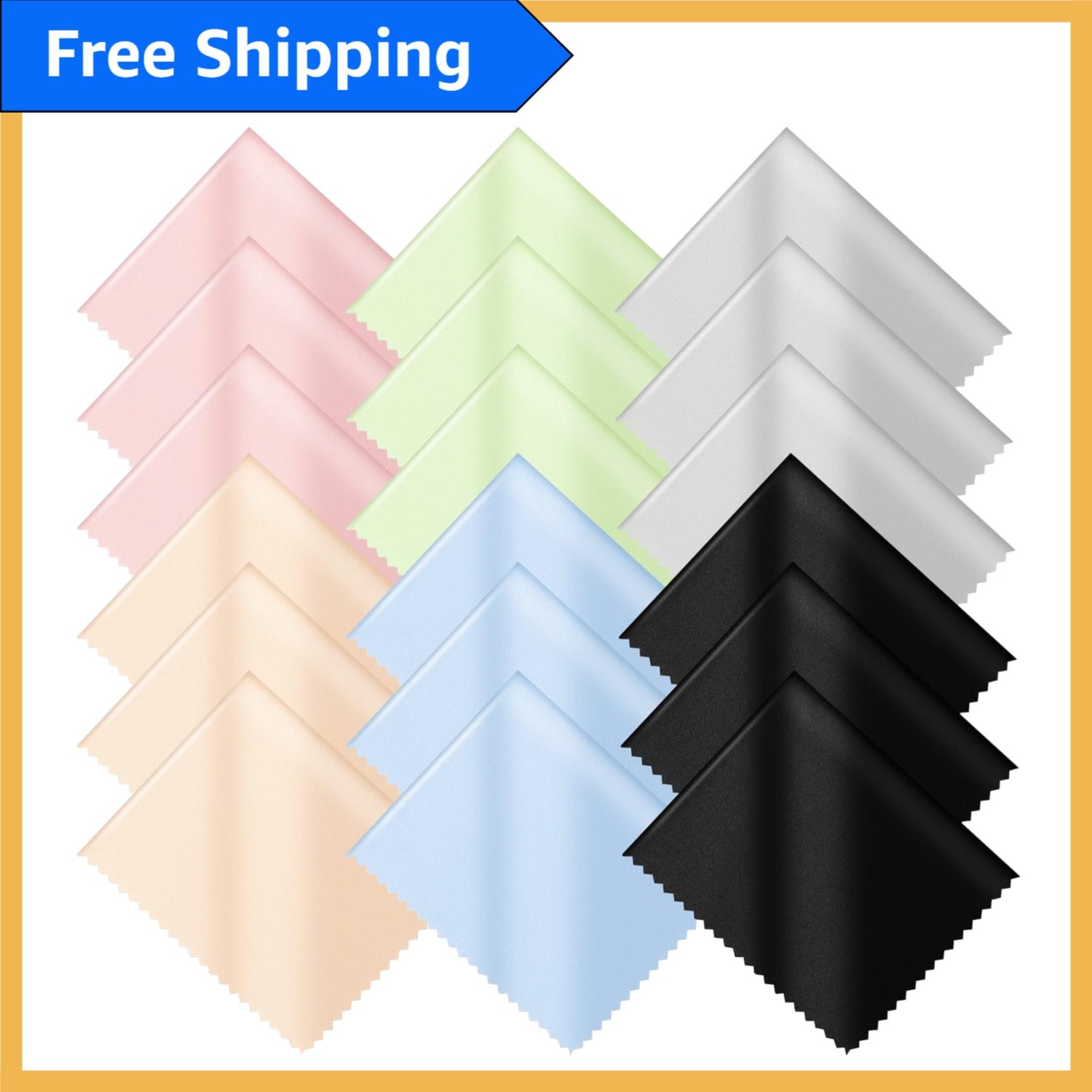 Ultra-Fine Multicolor Microfiber Cleaning Cloths - 7" x 6" for Delicate Surfaces