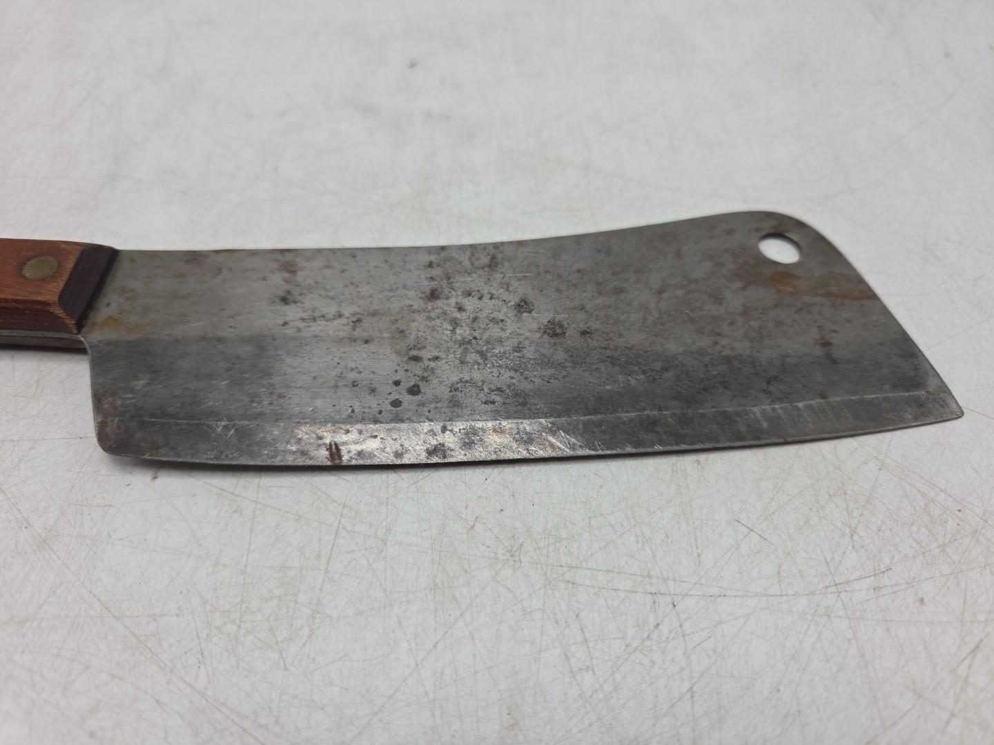 Vintage Utica Super Edge USA 6.25" Butcher Meat Cleaver Knife