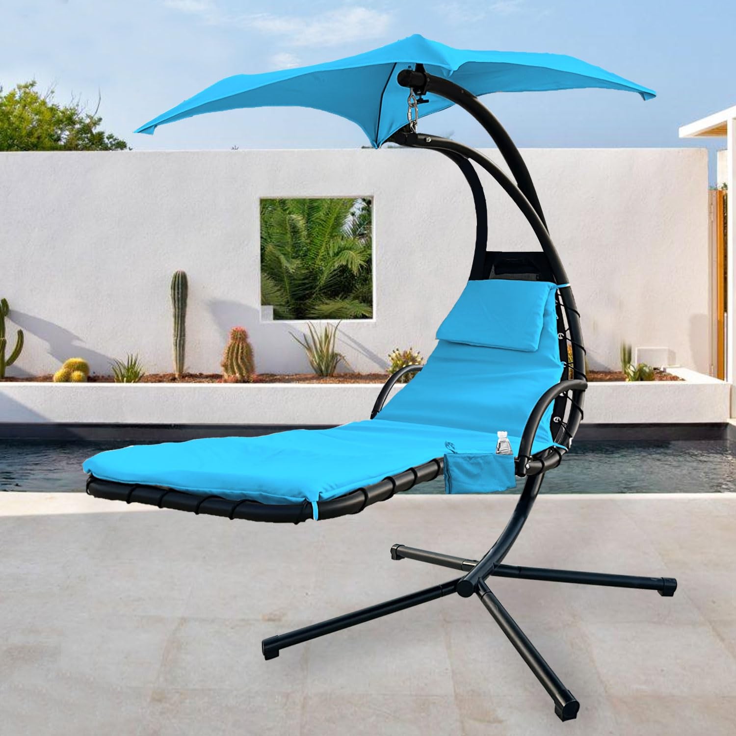 Outdoor Hanging Lounge Chair Replacement Cushion Cover and Umbrella Fabric, S...