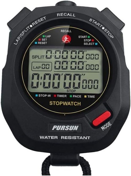 Compact Digital Timer Stopwatch: 0.001 Sec Accuracy & Metronome for Training