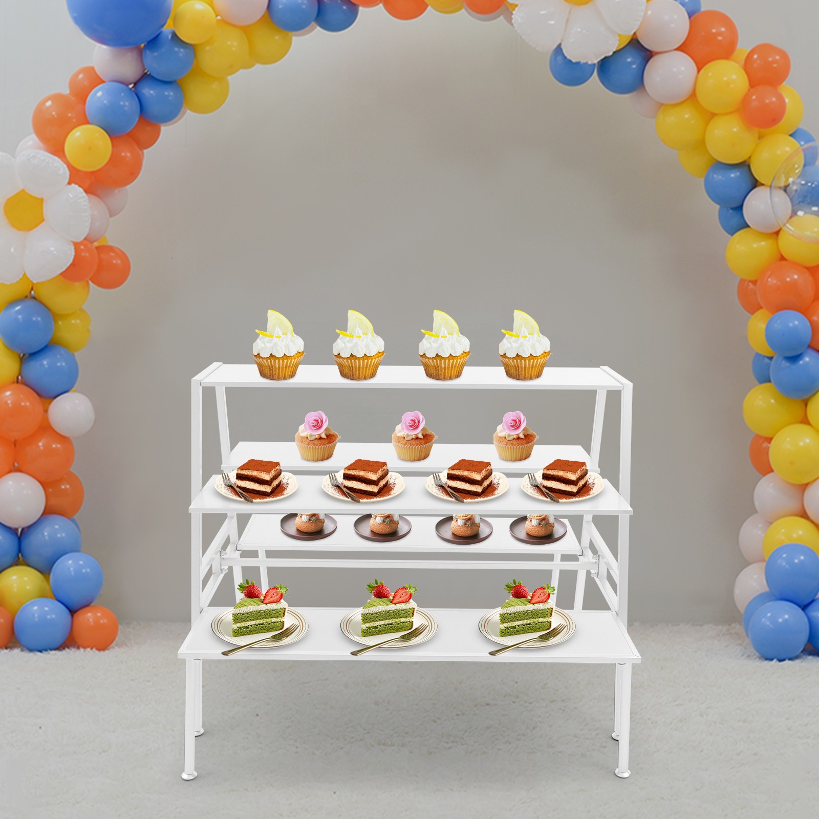 Modern Standing Display Rack, Double Side Clothing Shop Display Tables White
