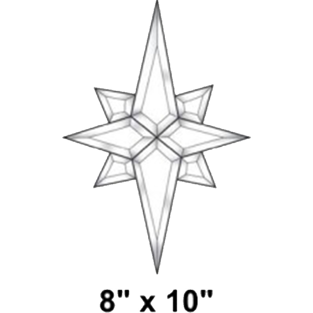 8"X 10" Exquisite Clear Glass Star Bevel Cluster EC342