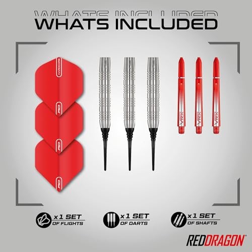Hell Fire 20g Soft Tip Darts Set - 85% Tungsten Parallel Barrels, Hardcore
