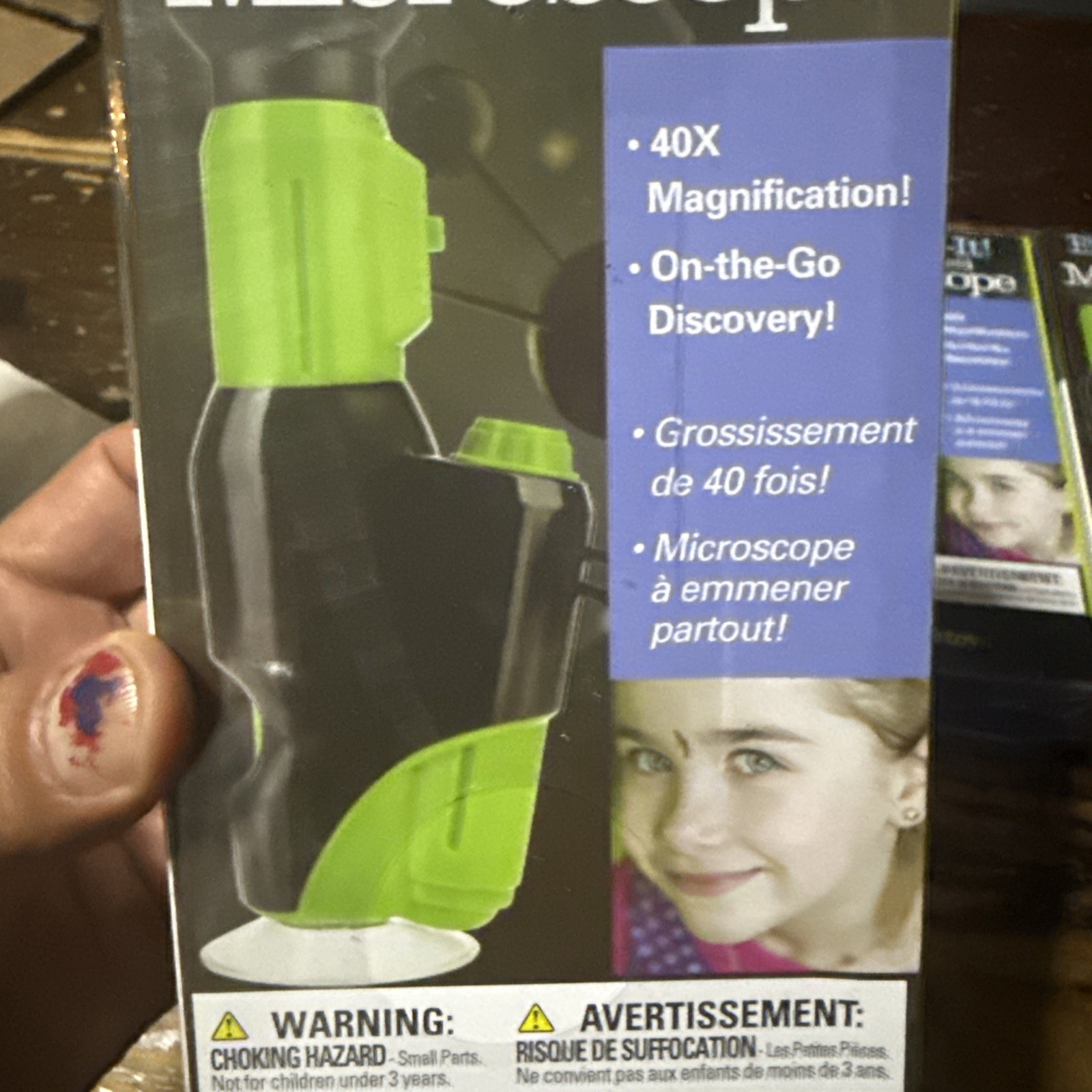 Explore IT! Hand HELD 40X Magnification LED Toy Microscope for Kids, STEM & Educ