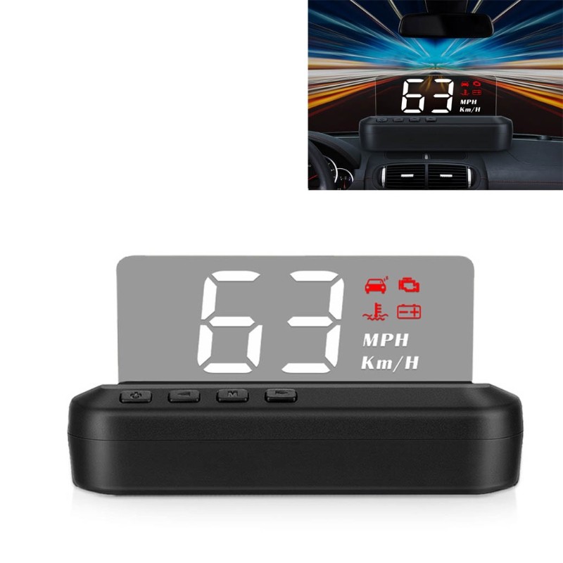 HUD Head-up Display Speedometer with Overspeed Alarm Direction Distance