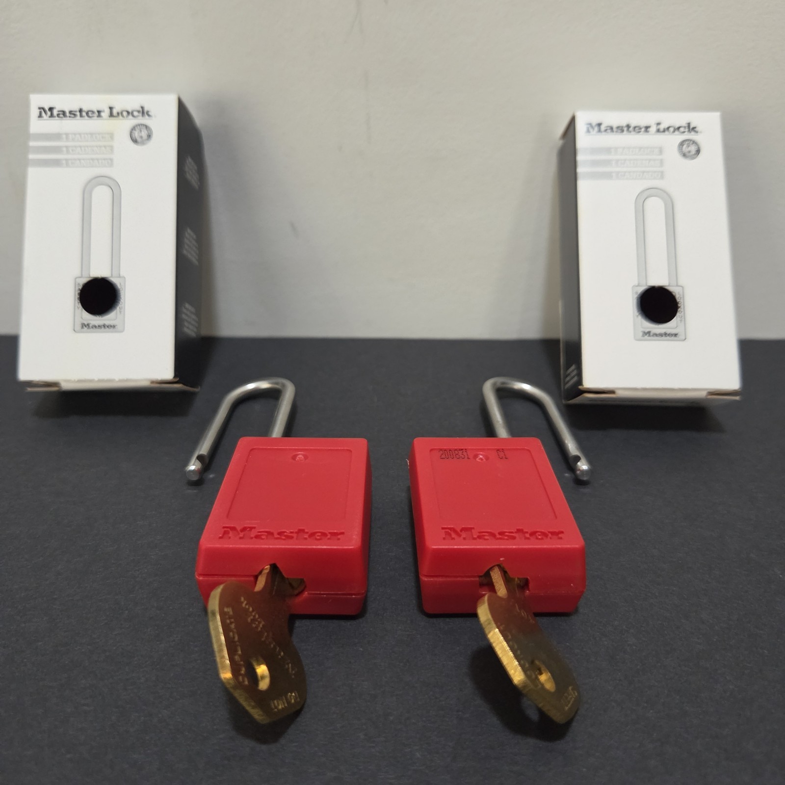 (2) Master Lock S31RED Safety Padlock