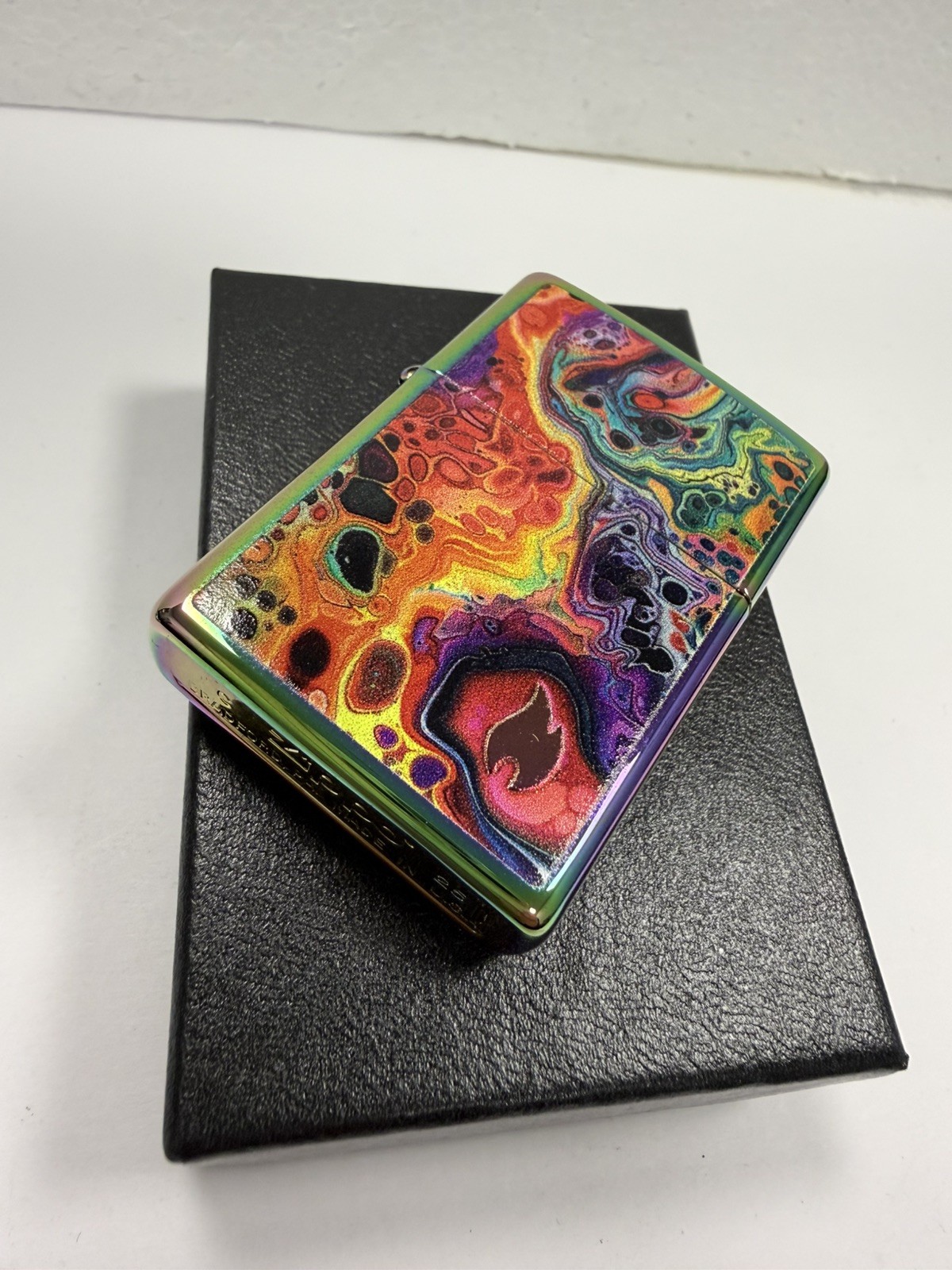GENUINE Zippo SPECTRUM Lighter MOLTEN BUBBLES & FLAME Multi Colour NEW IN BOX