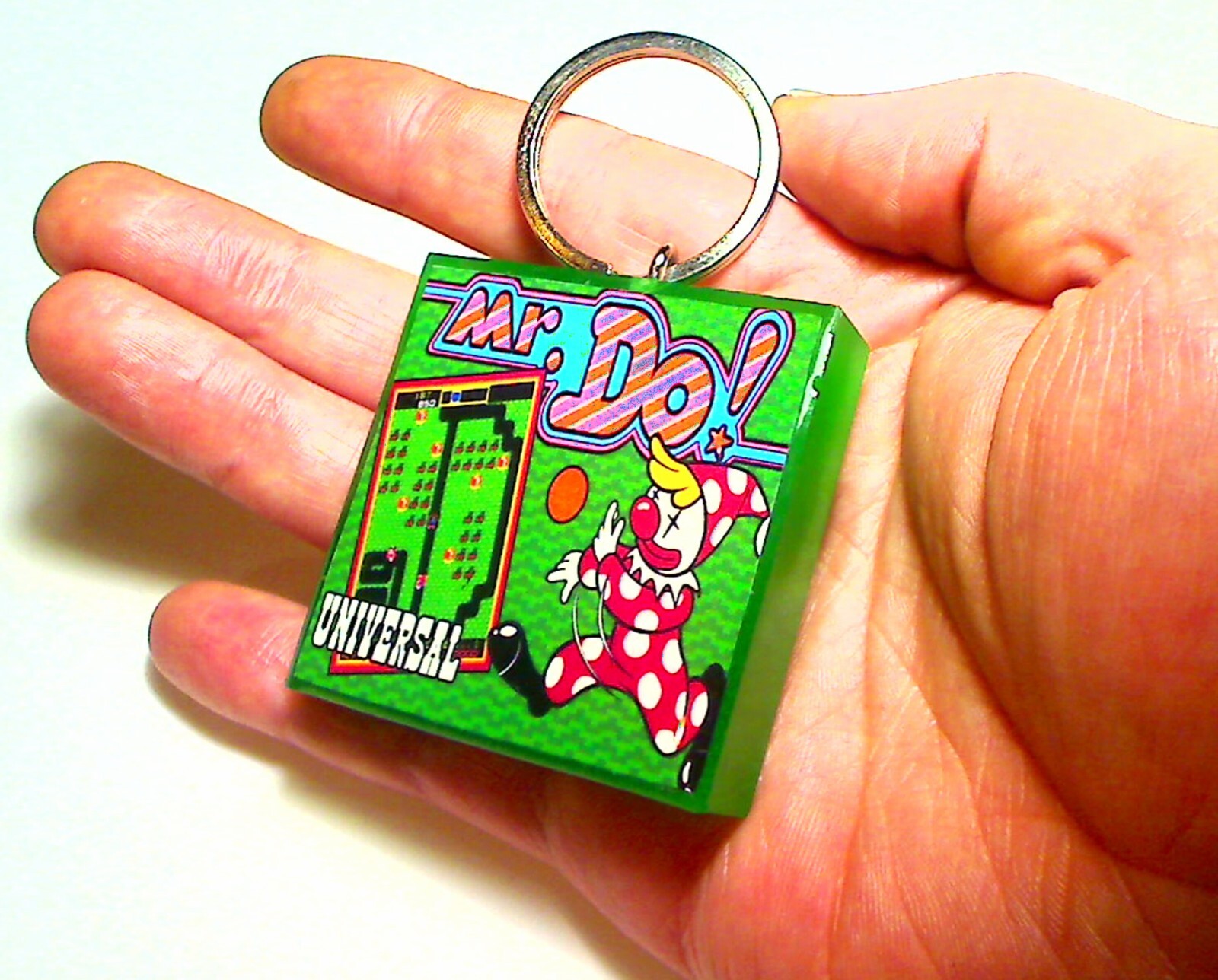 Mr. DO Arcade Coin Door accessory Keychain
