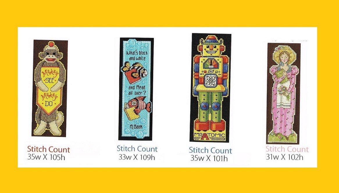 4 BOOKMARKS PATTERNS  - CROSS STITCH PATTERN ONLY (1a)