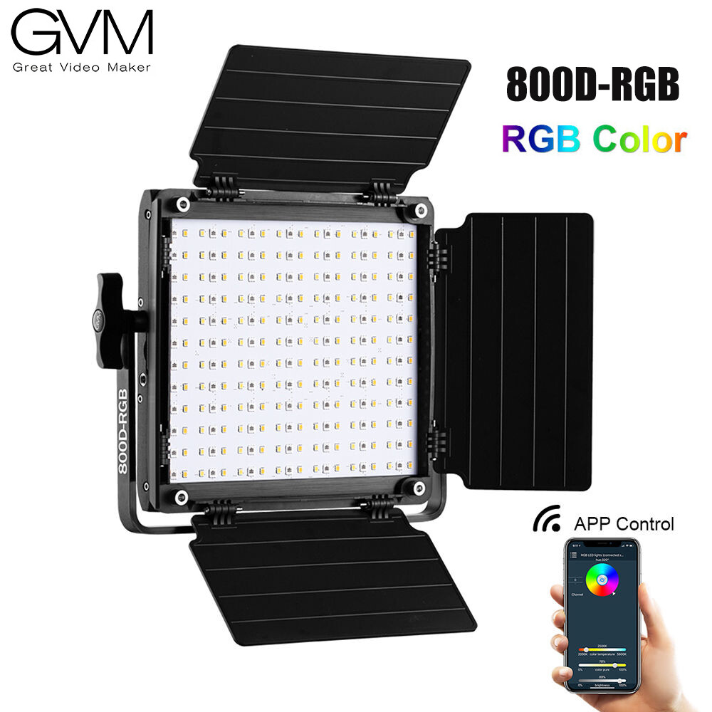 GVM 800D-RGB LED Video Light Portable Studio Photography Lighting 3200K-5600K