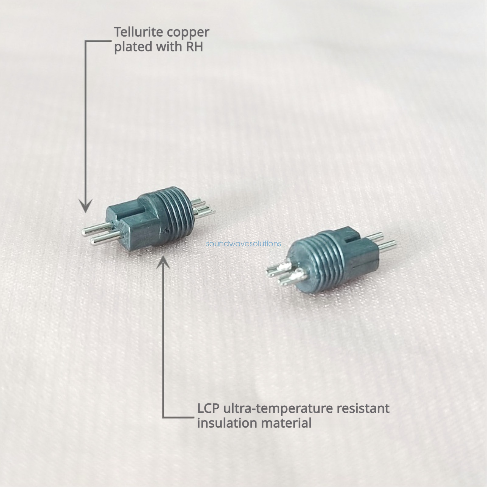 TeCu 0.78 Plug Pins Gold/Rhodium Plated For 0.78 Jack LCP Grey