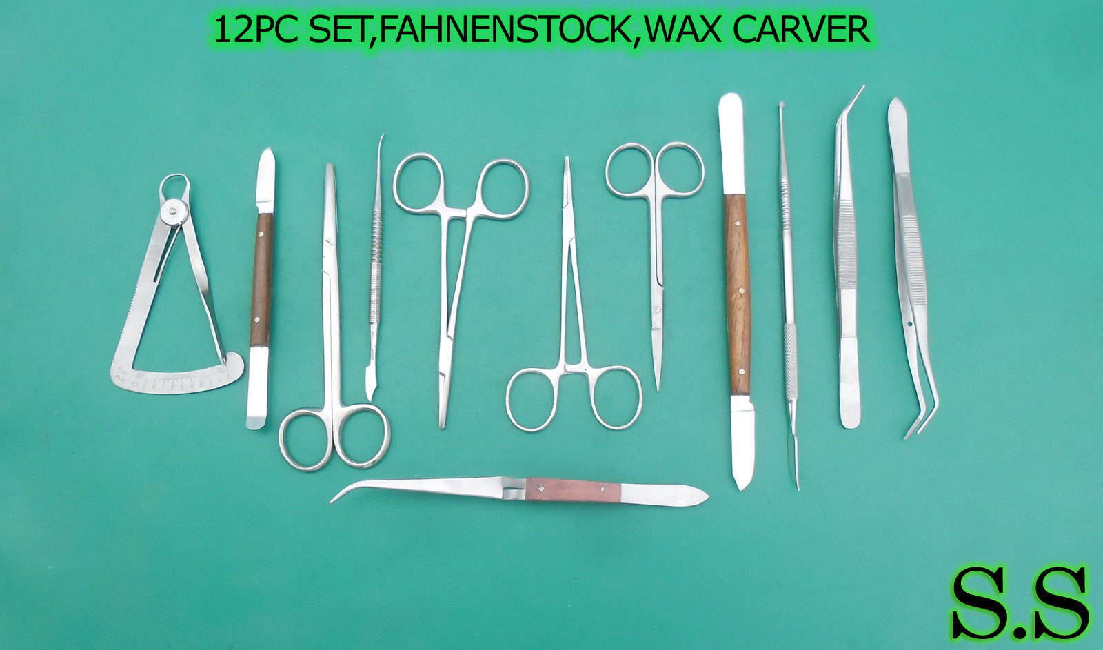 12 PCS SET,FAHNENSTOCK,WAX CARVER,FOIL SCISSORS,SOLDERING TWEEZERS,LAB DS-791