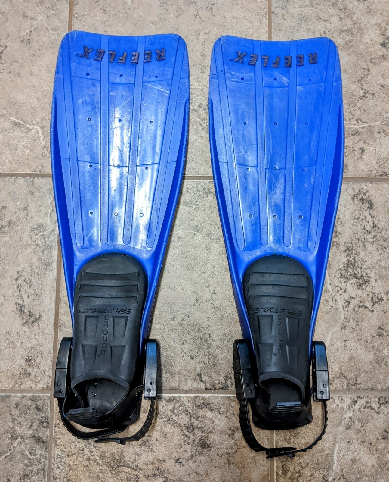 Wenoka Sea Style Reeflex Diving Fins XS, Blue, Open Heel - SCUBA OR SNORKELING