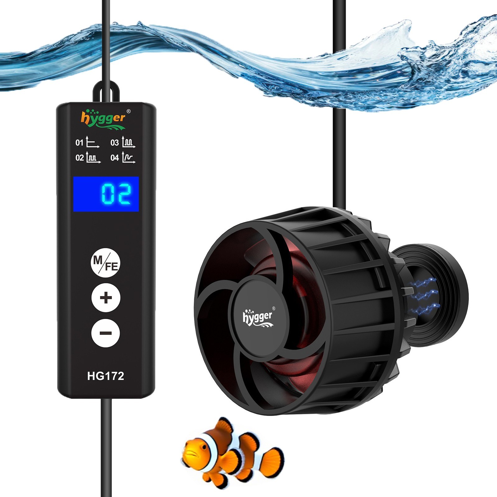 hygger Lite Wave Maker Fish Tank Circulation Pump w/Suction Cup 10-50-120Gal