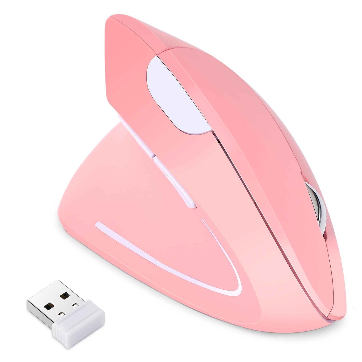 KUNSI Left Handed Mouse, 2.4G Wireless Left Handed Ergonomic Mouse with 800/1...