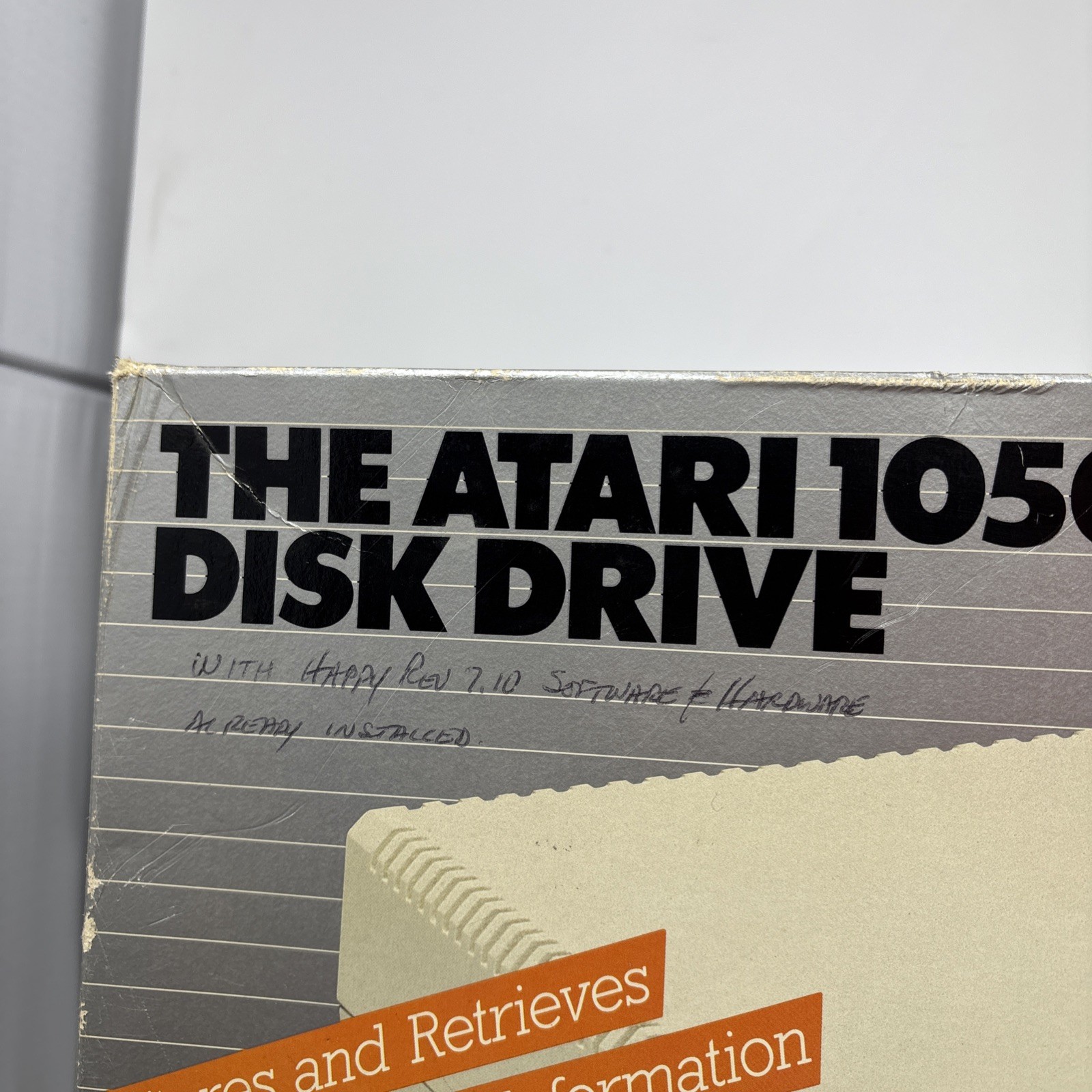 Atari 1050 Floppy Disk Drive Tested With All Cables Power And Data SIO In Box