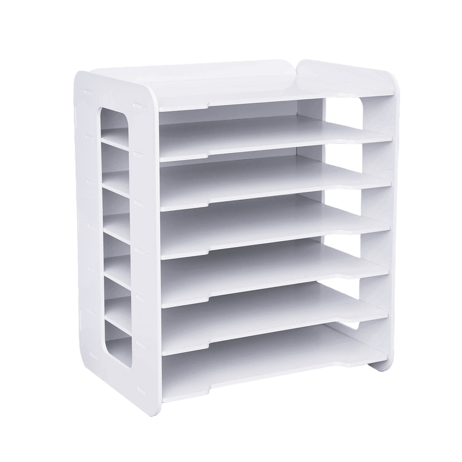 White Horizontal 7 Layers File Organizer Desk Paper Manager 13 38 9 84 15 35