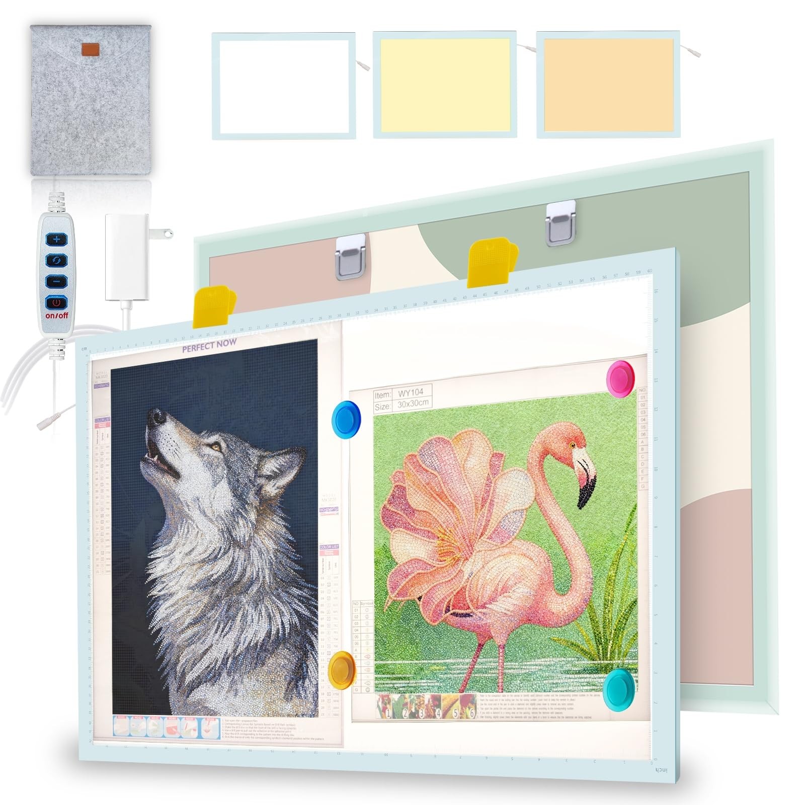 A2 Light Board for Diamond Painting, 25.39"L x 18.31"W x 0.3"H, Morandi Blue