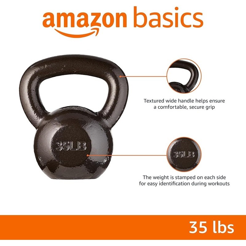 Solid Cast Iron Kettlebell Strength Training Fitness Exercise Equipment New