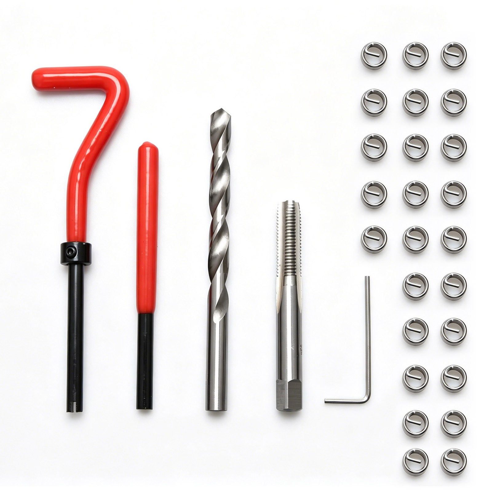 M8 x 1.25 Thread Repair Kit Stainless Steel Insert Set for Aluminum Cast Iron