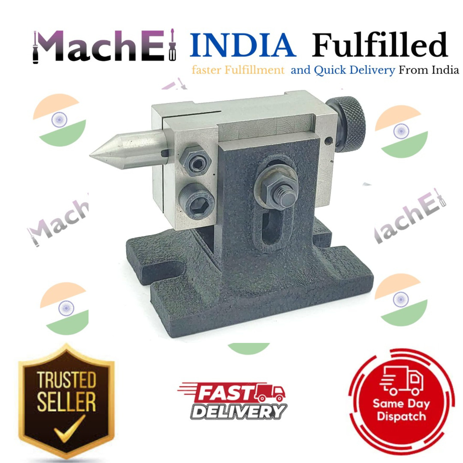 MachEl Small Tailstock for 3" & 4" Rotary Tables, Precision Milling Tool.