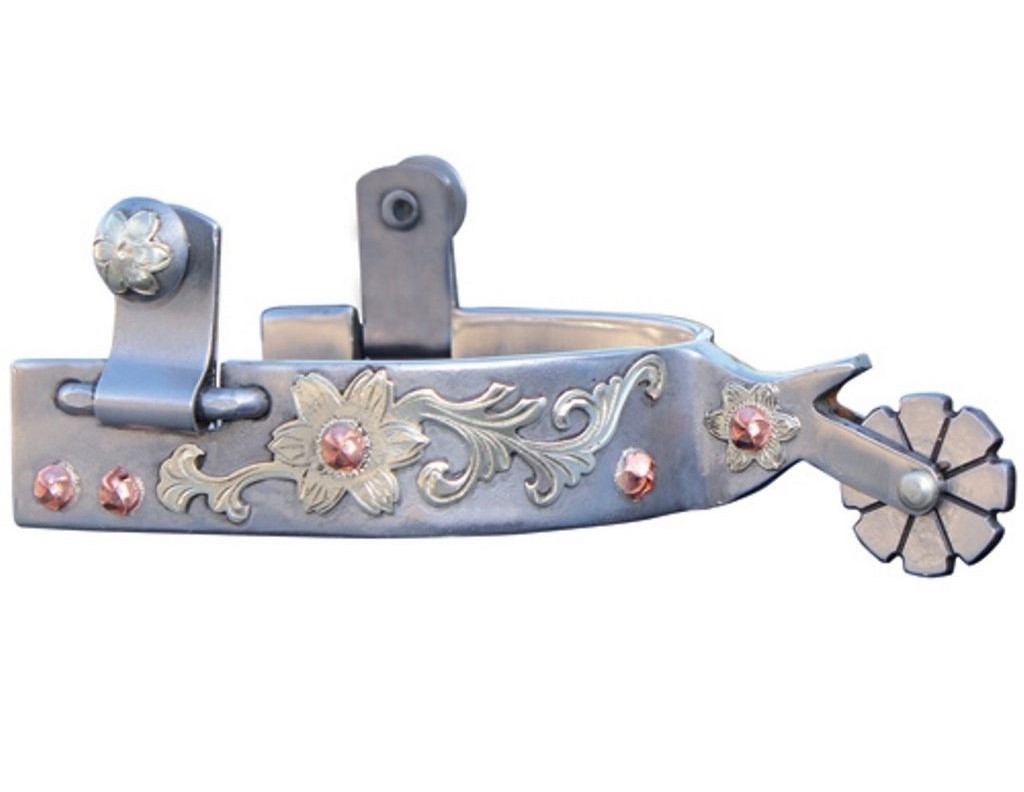 Professionals Choice Spurs Adult Floral Dots 1" Steel Silver PCSP-500