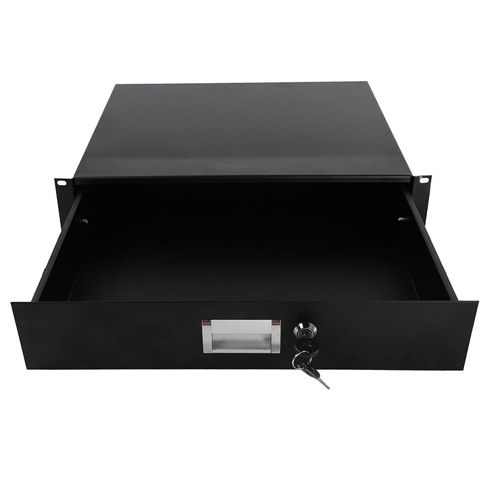 19" 2U Equipment Rack Drawer-Module Storage Patch Panel Data Cabinet