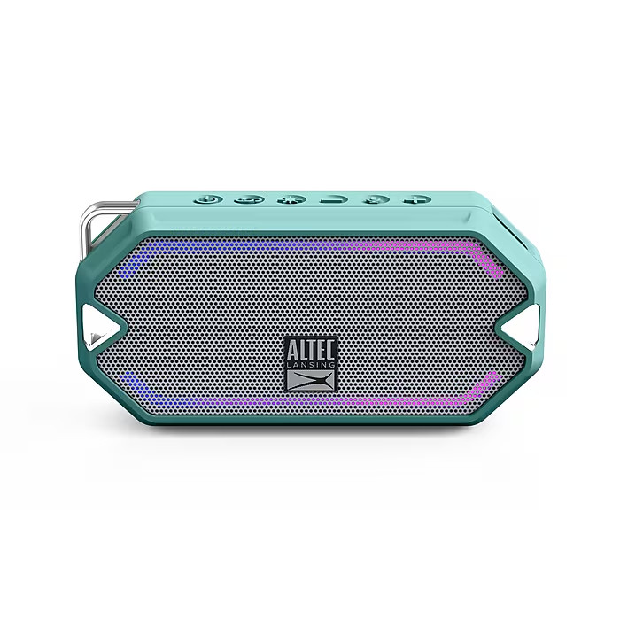 Altec Lansing HydraMini Wireless Bluetooth Speaker, IP67 Waterproof USB C - Mint