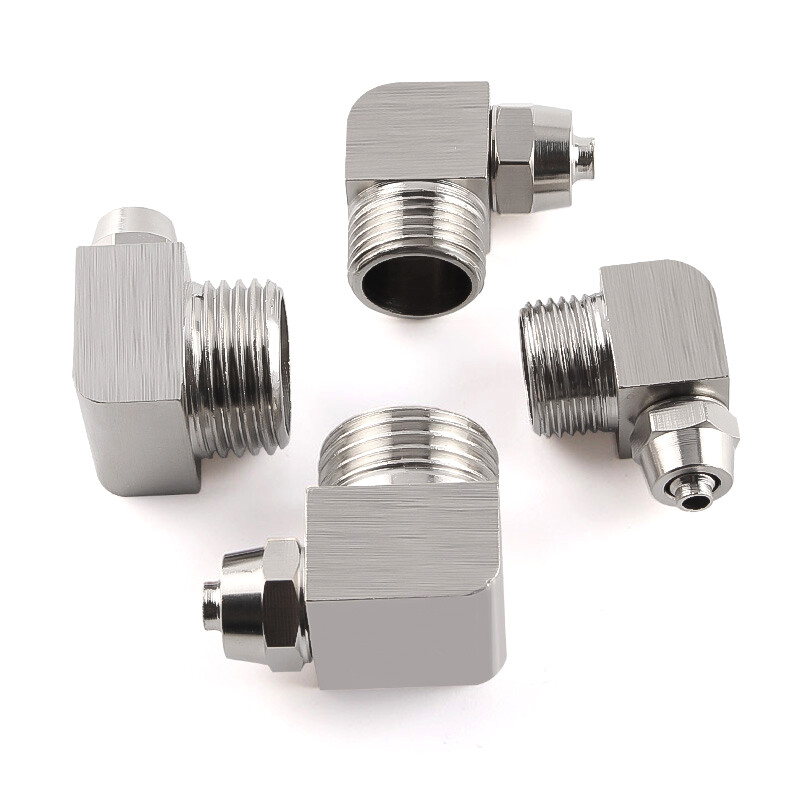 Pneumatic Hose Elbow Quick Screwing Connector Nickel-plated Male Thread Fittings