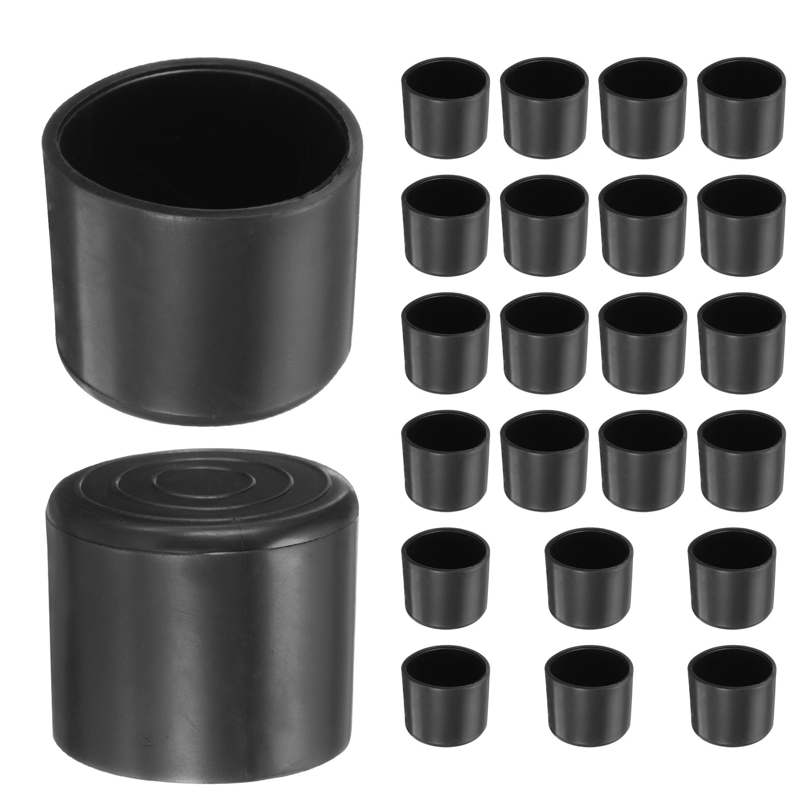 24pcs Round Chair Leg Caps 28mm PVC Chair Leg Floor Protectors, Black