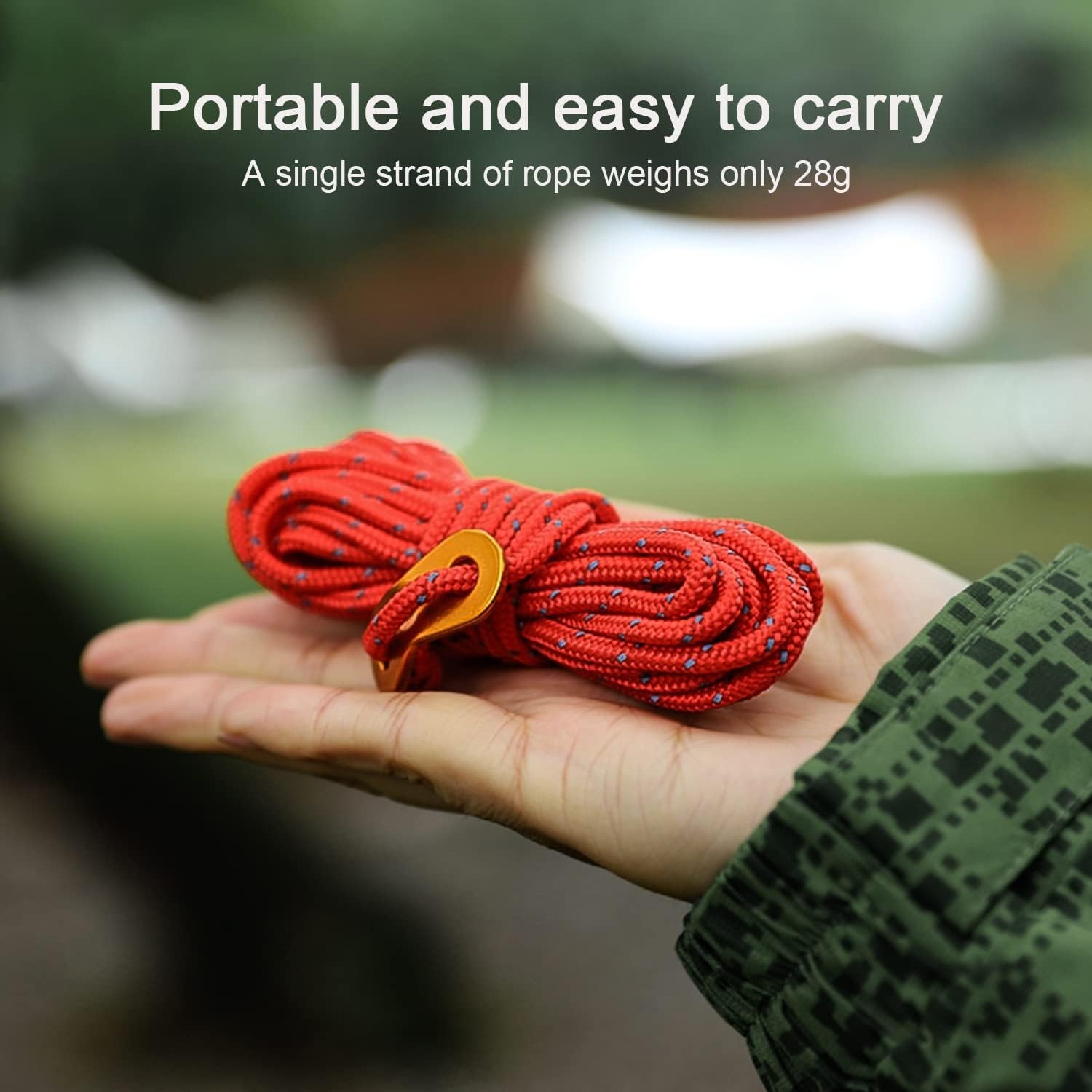 8 Pack 4mm Guy Lines Ultralight Tent Cords with Aluminum Adjuster Multicolor
