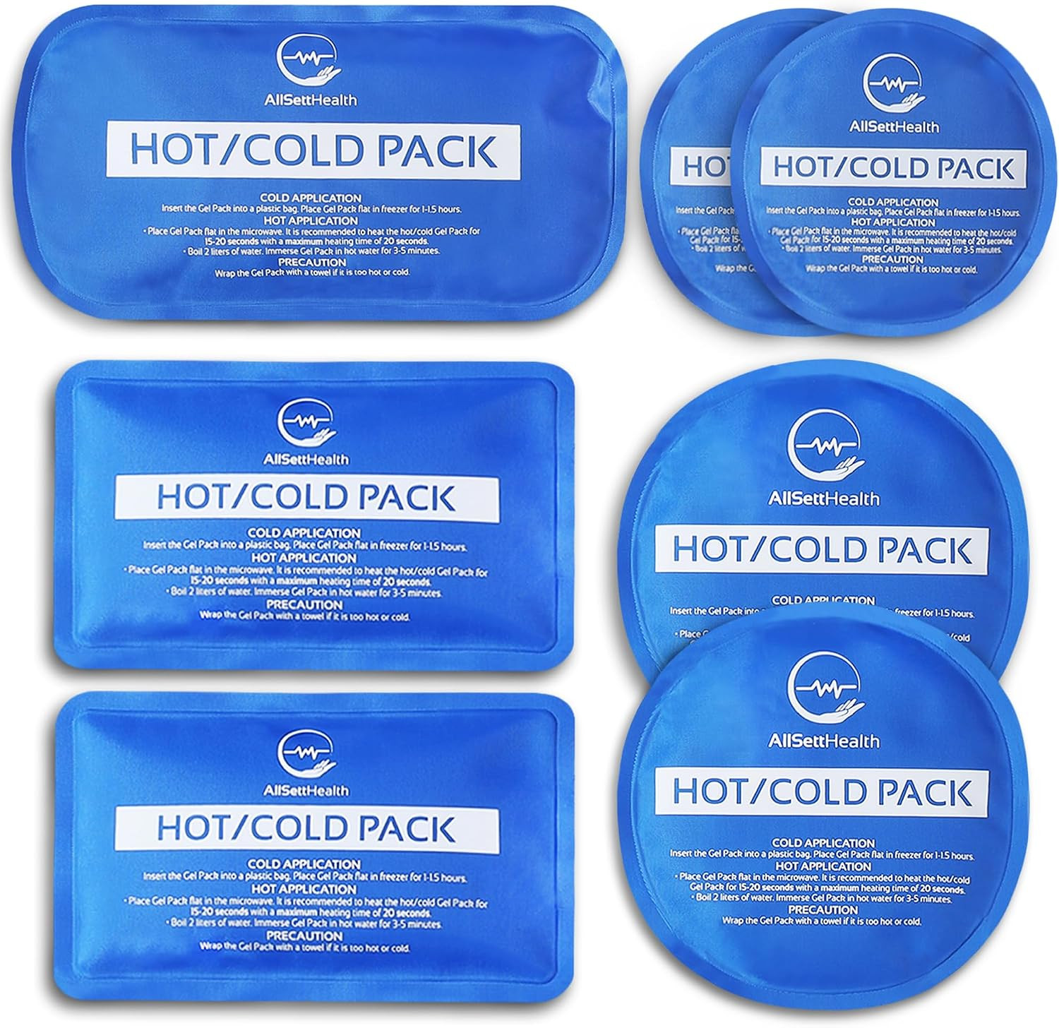 Reusable Hot and Cold Ice Packs for Injuries Reusable – 7 Piece Flexible Ice Pac