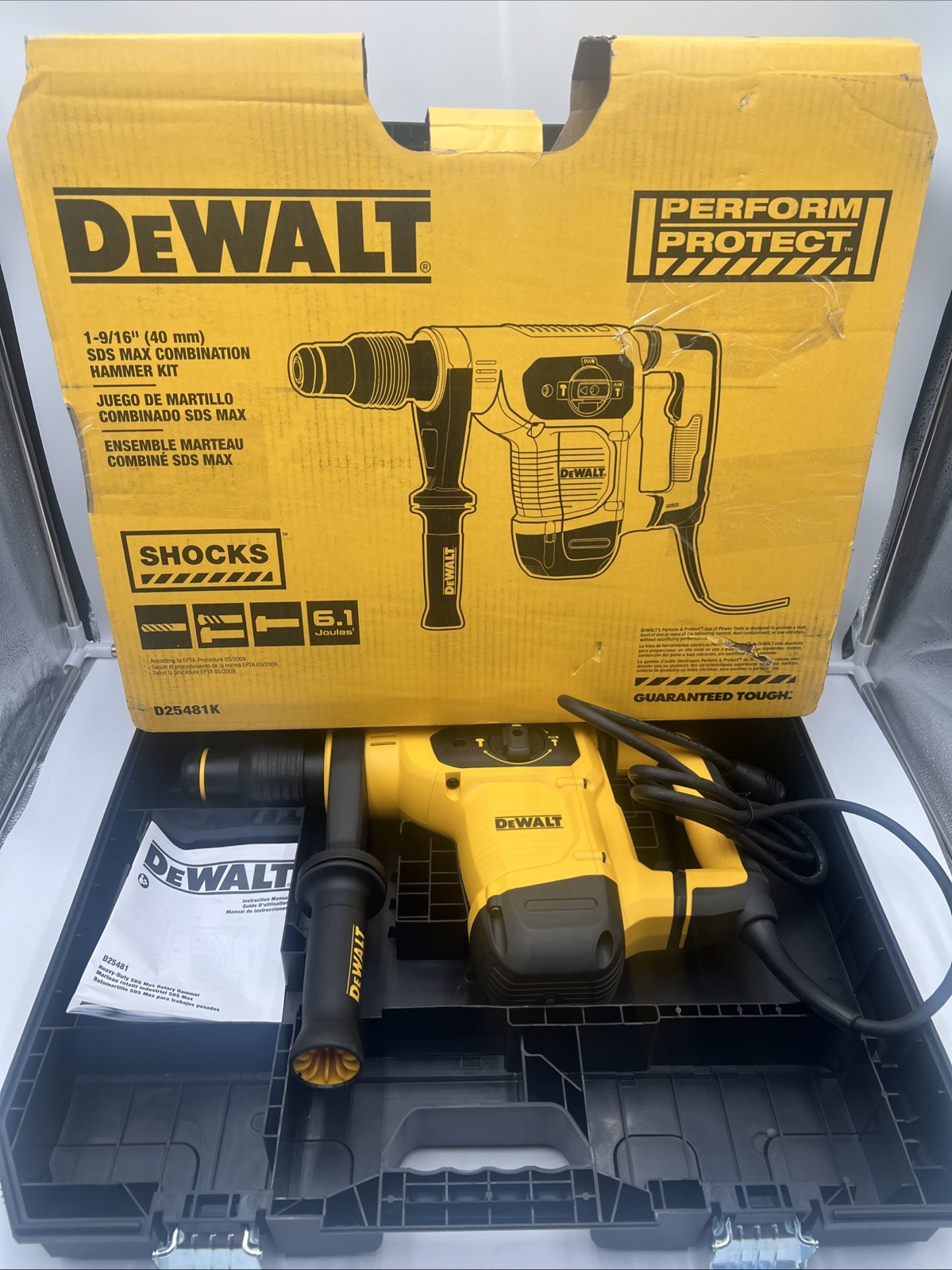 DEWALT D25481K Corded 1-9/16 inch SDS MAX Combination Hammer Kit