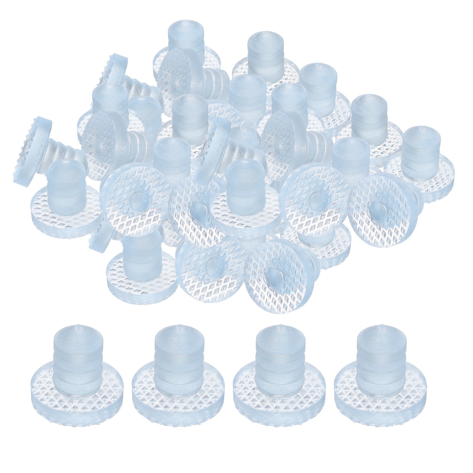 30 Pcs Glass Table Top Bumpers with Stem, 22.4mm/0.88" Pad for 10.3mm/0.41" Hole