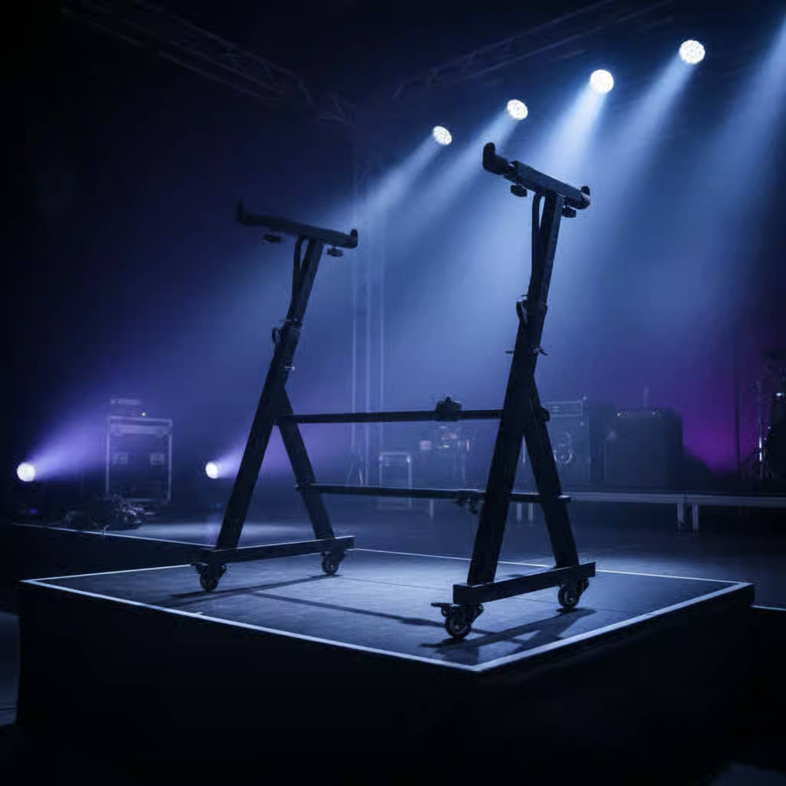 Rolling Keyboard Stand Sturdy Metal Frame Z-Shaped Piano Designed for Studio