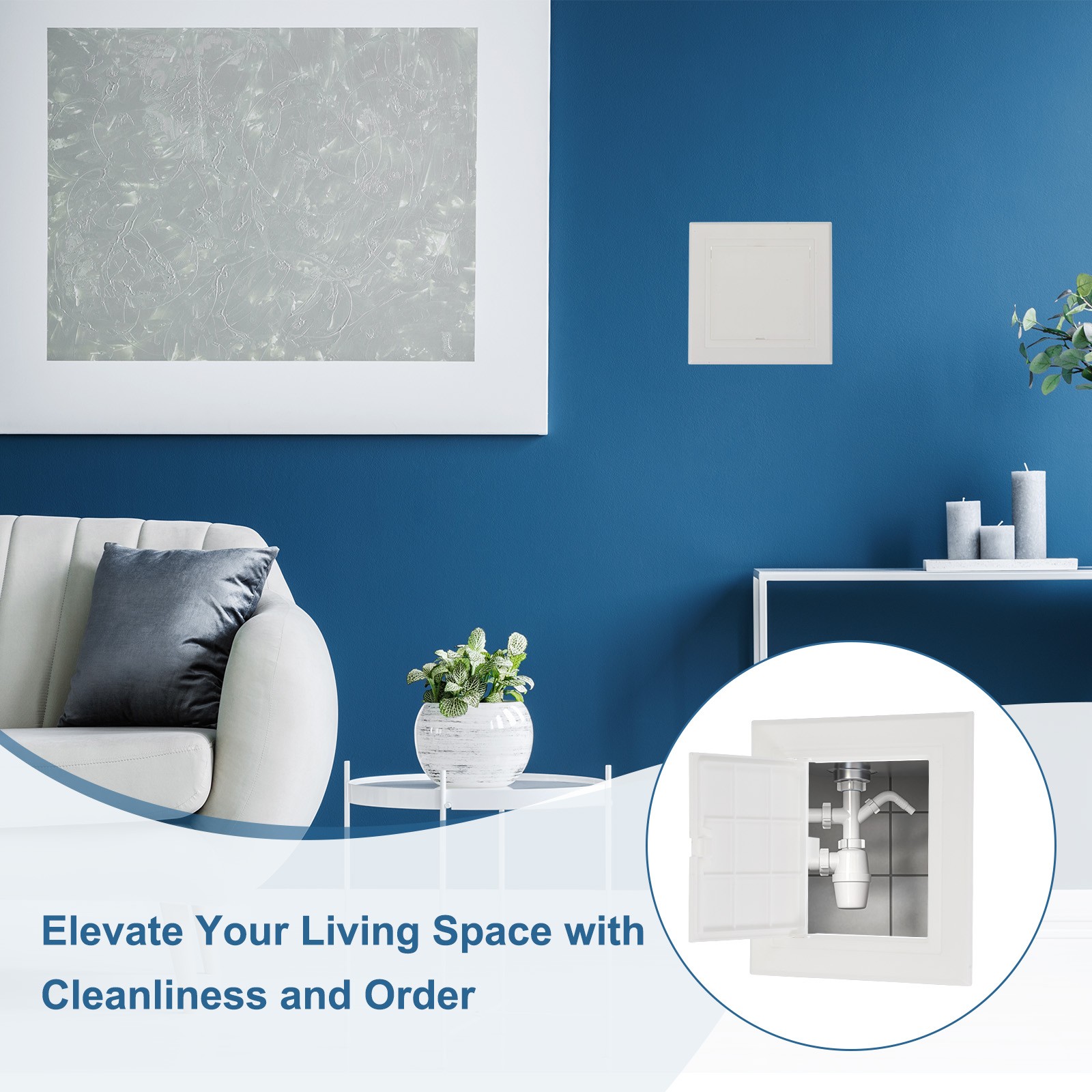 5.91x3.94 Inch(150x100mm) Removable Hinged Access Panel, 3Pcs Access Doors White
