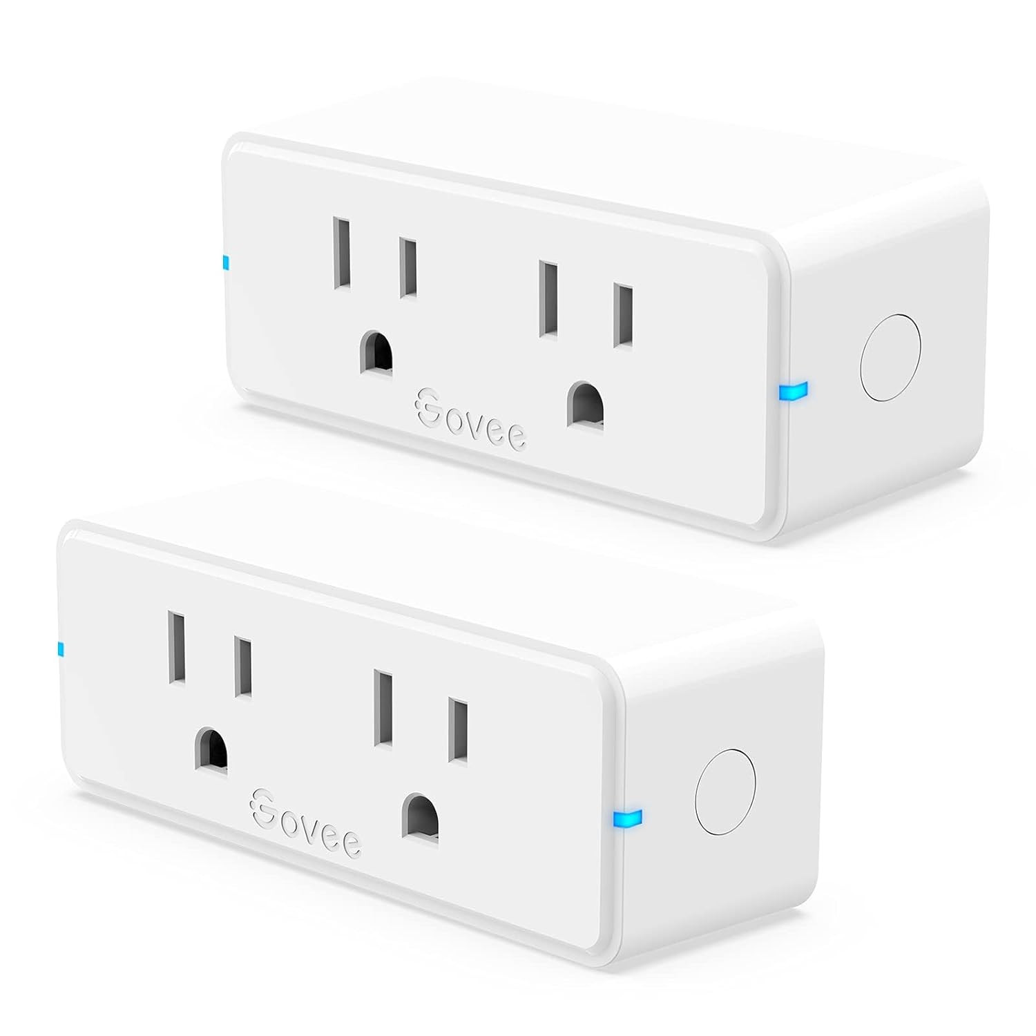 Govee Dual Smart Plug 2 Pack, 15A Wifi Bluetooth Outlet, 2-In-1 Design | Works w